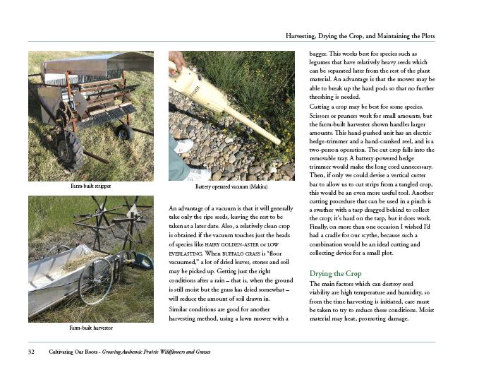 Sample page with images of harvesting equipment
